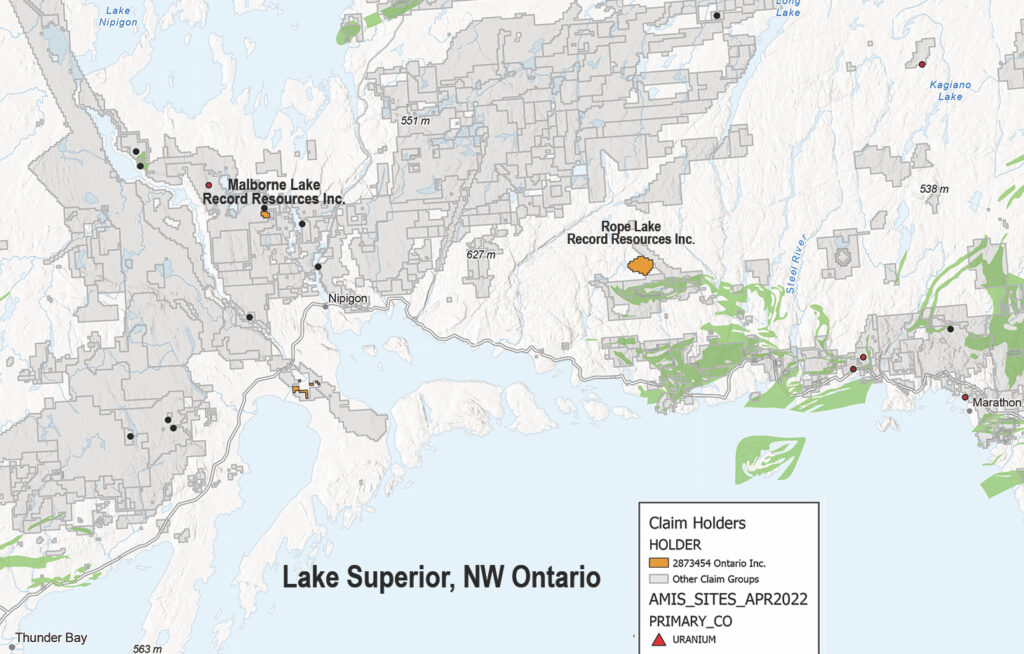 Malborne Lake Uranium Property, ON
